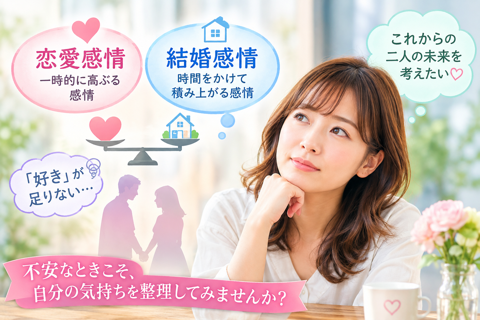 婚活で「好き」が分からないときに考えてほしい恋愛感情と結婚感情の違い