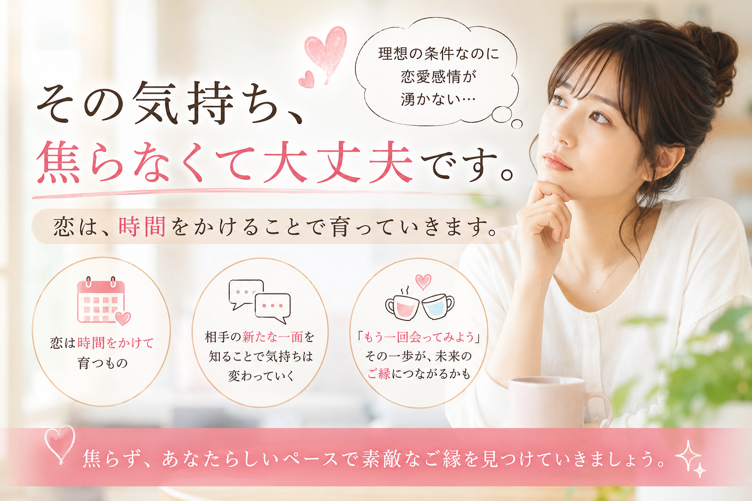 婚活で恋愛感情が湧かない…それでも交際を続けるべき理由とは?