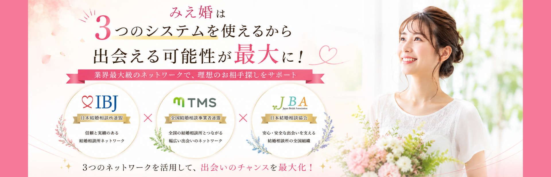 3つのシステムを使えるから出会える可能性が最大に！