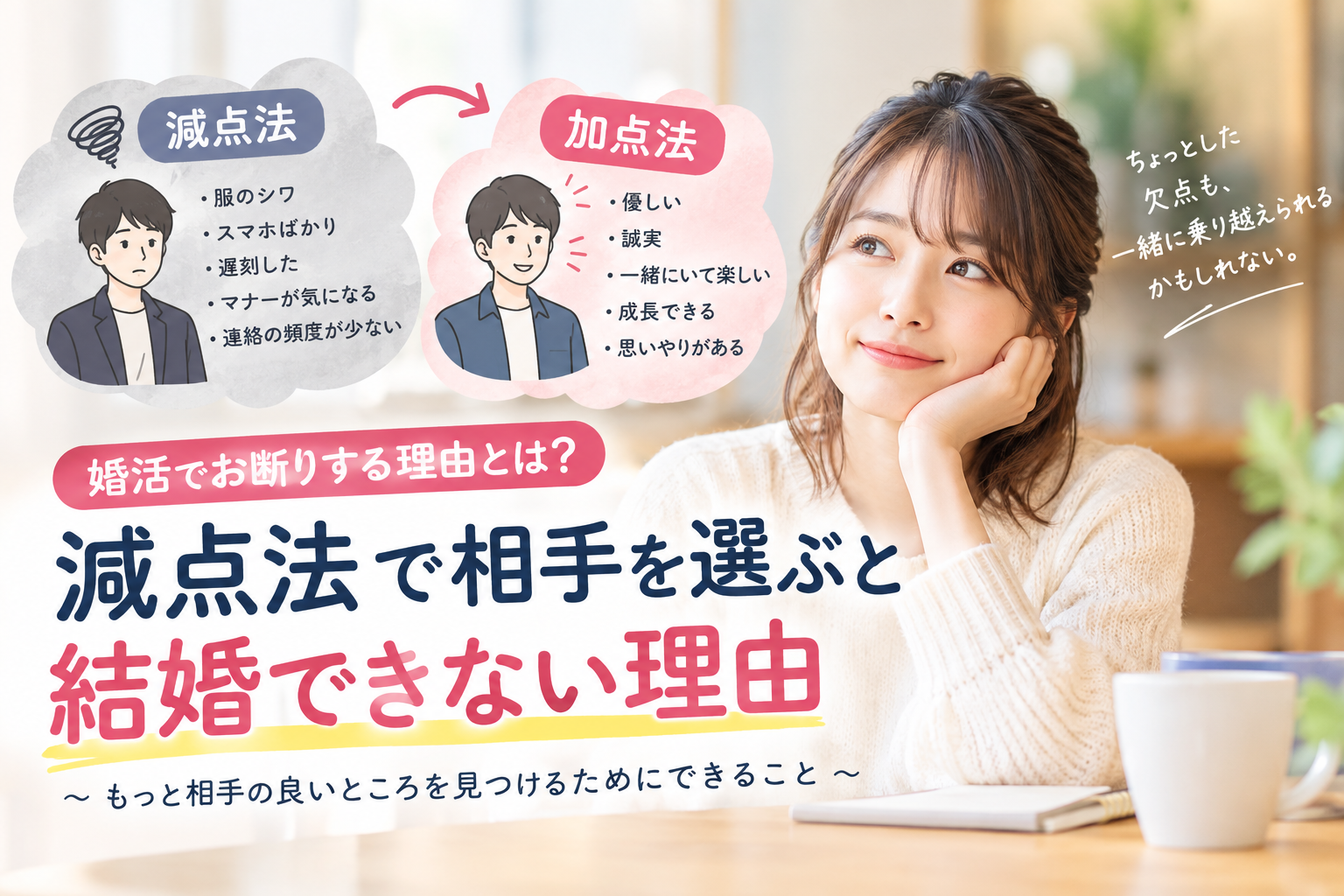婚活でお断りする理由とは？減点法で相手を選ぶと結婚できない理由@三重県