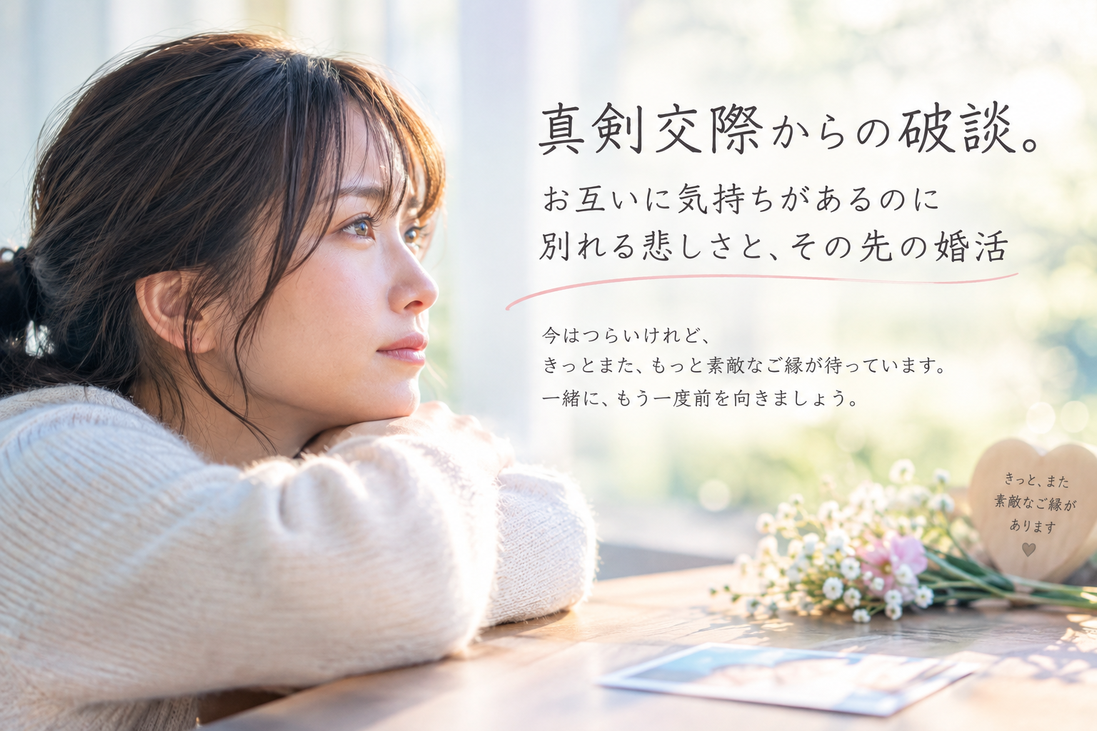 真剣交際からの破談。お互いに気持ちがあるのに別れる悲しさと、その先の婚活